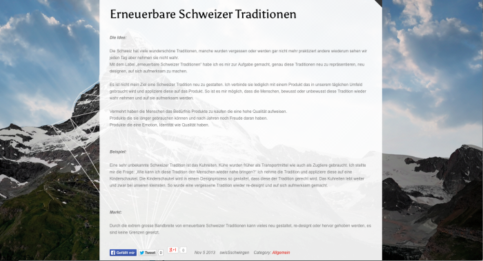 Erneuerbare Schweizer Traditionen